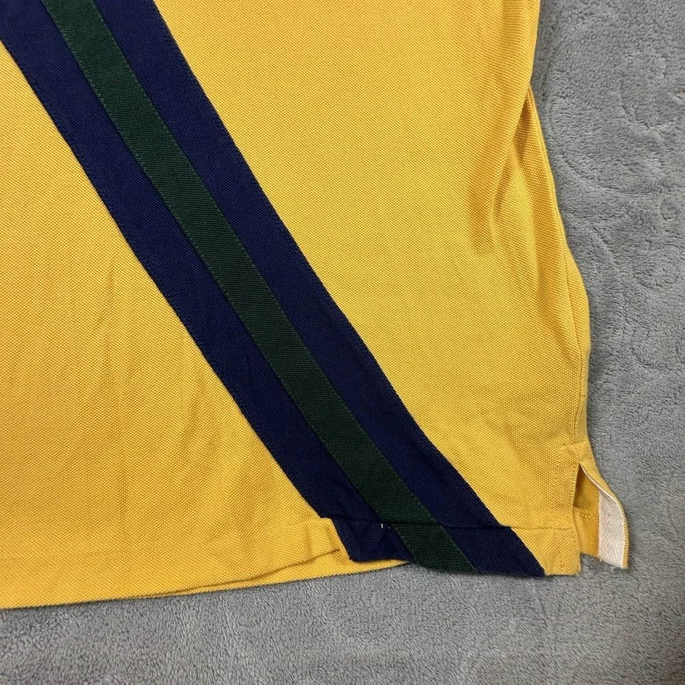 Polo Ralph Lauren Rugby Polo Shirt Men's XL Kicker Embroidered Yellow Retro Prep